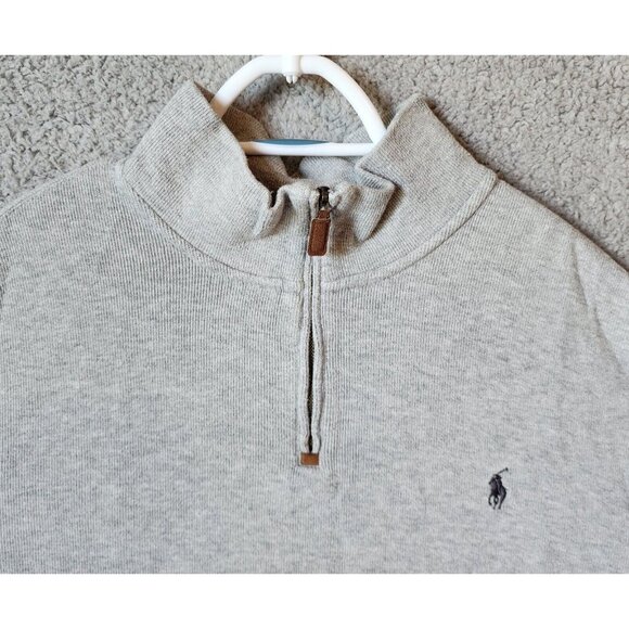Polo Ralph Lauren Gray 1/4 Zip Long Sleeve Estate Rib Quarterzip Pullover Sz XXL - Picture 2 of 15